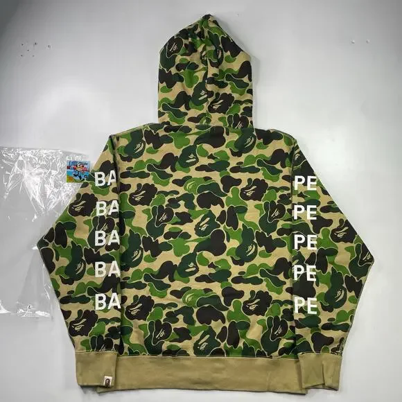 BAPE Green ABC Camo Logo Edition Full Zip Hoodie Size L - Picture 2 of 9
